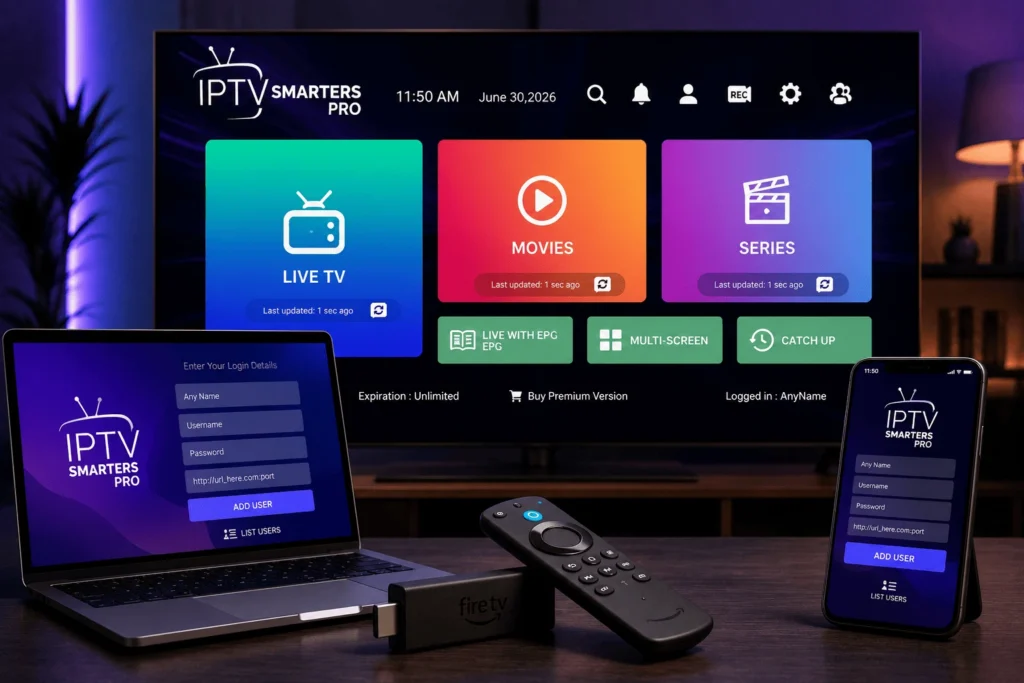 iptv smarters pro interface application installation configurer url iptv xtream codes
