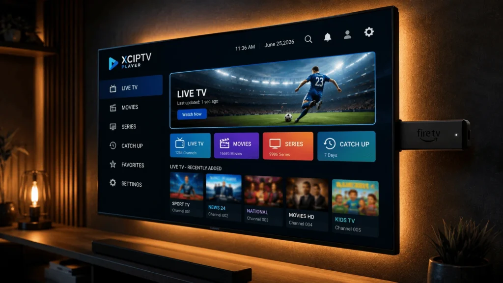 xciptv player application interface installation firestick android